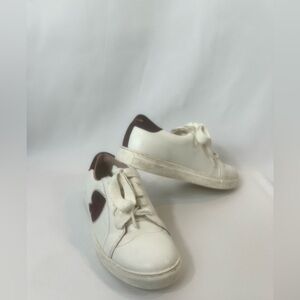 Kate Spade NY Fez Tennis Shoes Sneakers White burgundy Leather Women Sz 6B